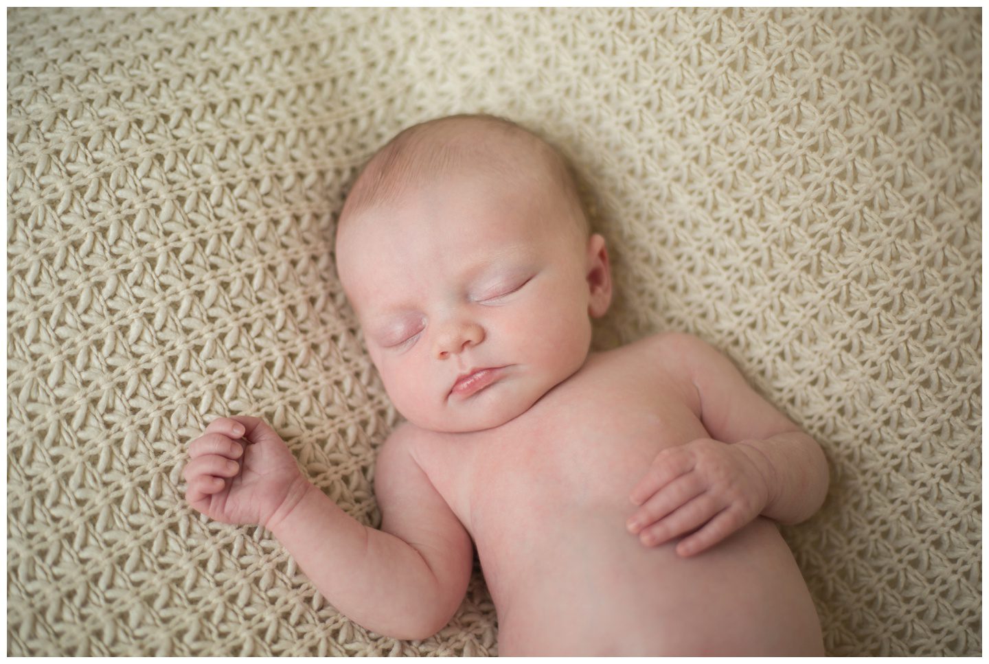 newborn baby photography session in bury, baby sleeping on blanket